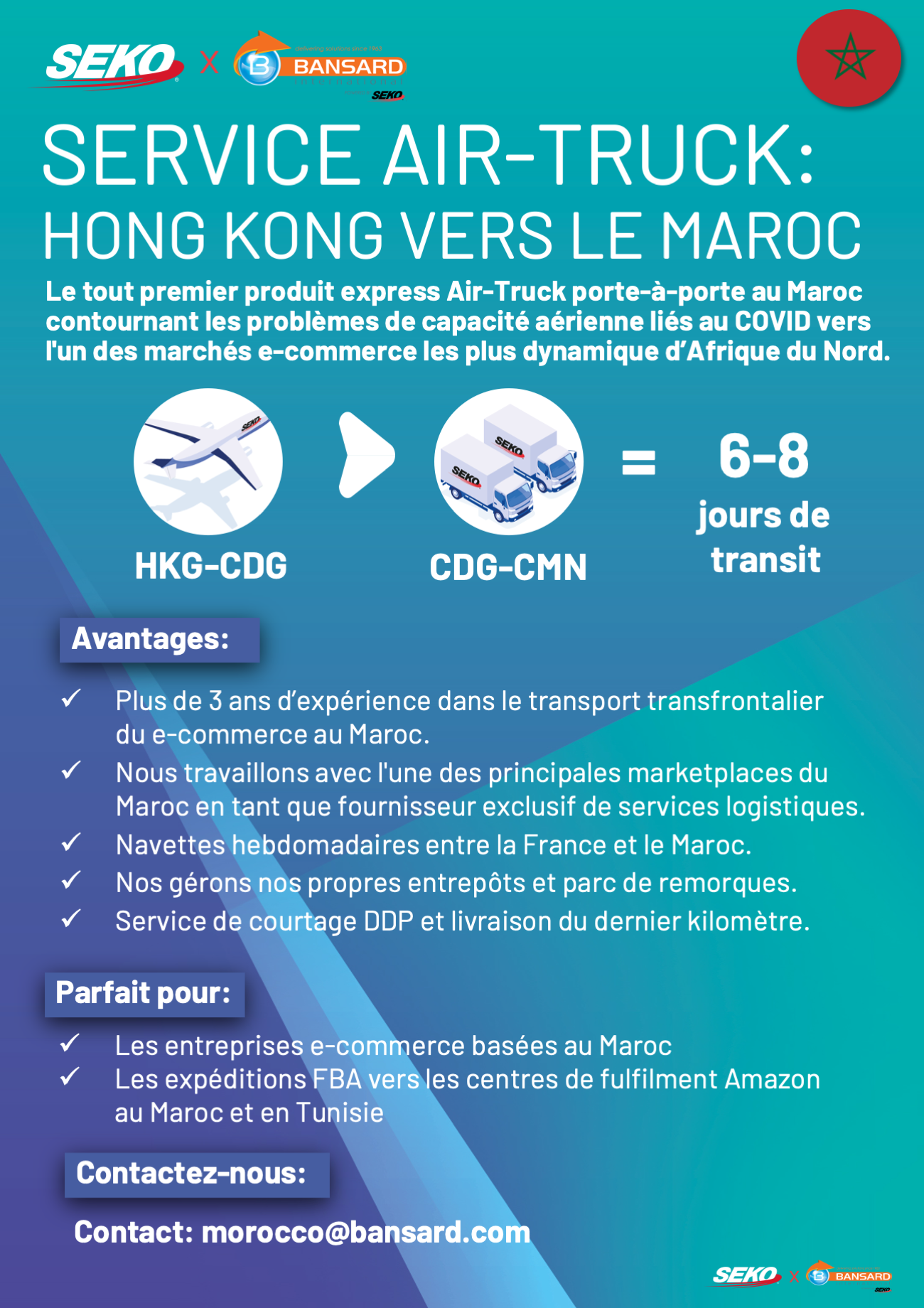 Flyer FR - service AIR-ROUTE de Hong Kong vers le Maroc