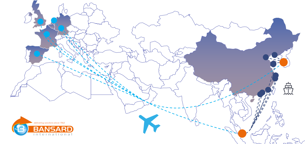 SEA - AIR China to Europe map 