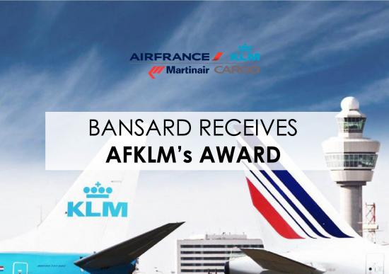 Bansard receives AFKLM’s Customer Appreciation Award !